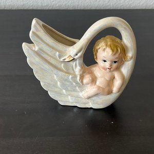 Vintage 1950s Baby & Swan Pocket Planter // Bradley Exclusives // Made in Japan